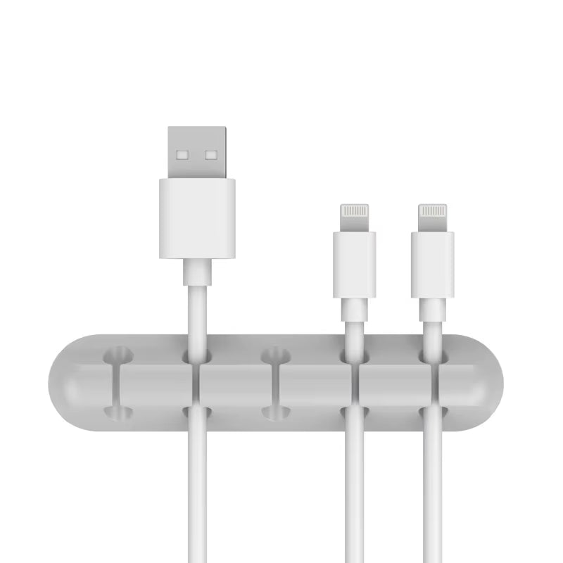 Tie Fixer Wire Management Organizador Cord Clip Office Desktop Phone Cables Holder USB Cable Silicone Organizer Winder
